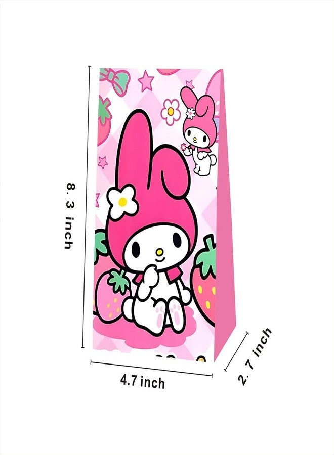 BNFUO 12pcs Melody Birthday Party Gift Bags Goodie Bags,Pink Cartoon Party Supplies for Kids Birthday Decorations - Image 3